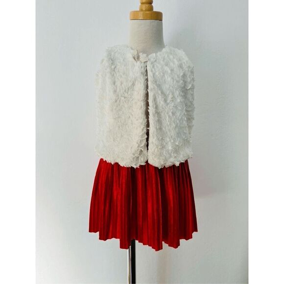 grain de ble Toddler 18-24 Mos Knit Skirt & Faux Fur Vest Bundle Lot - Picture 1 of 11